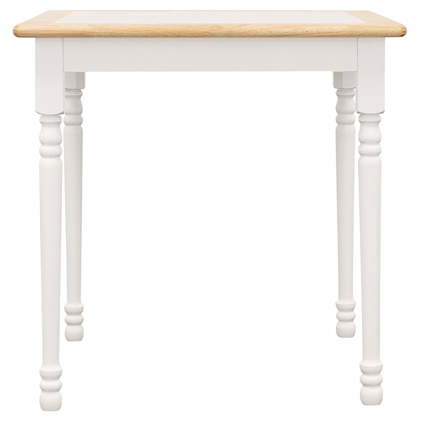 Carlene Square Top Dining Table Natural Brown and White